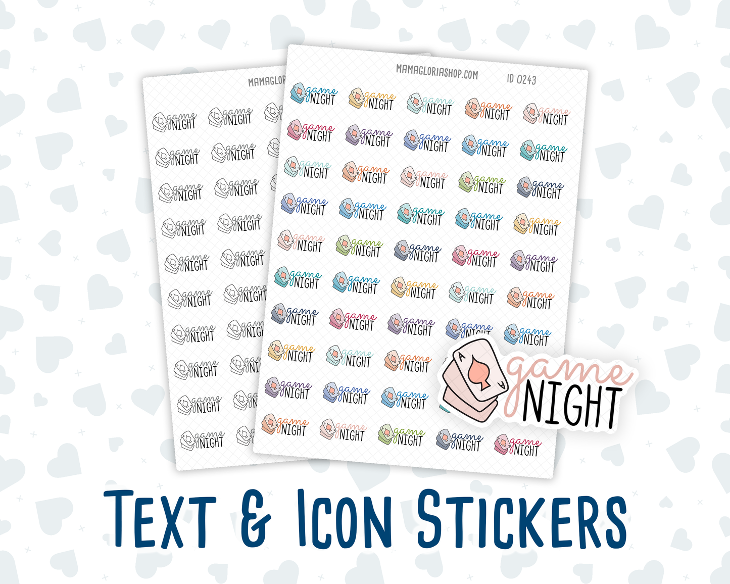 Game Night - Text Sticker With Icon