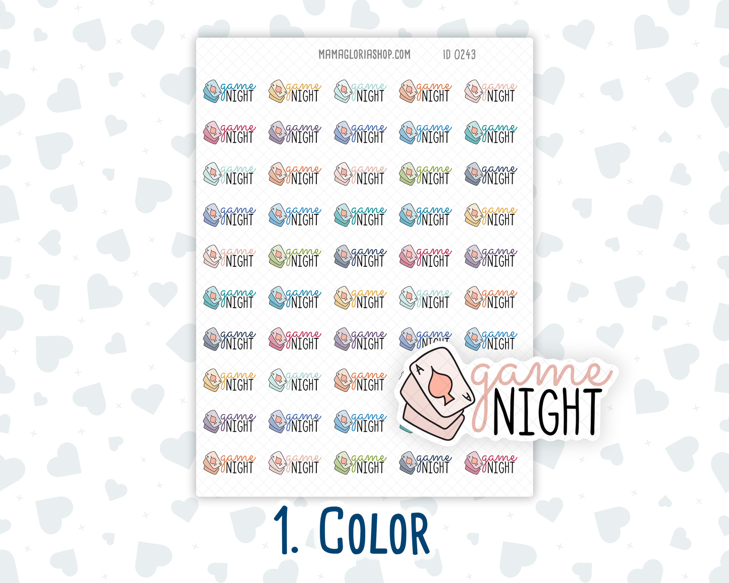 Game Night - Text Sticker With Icon