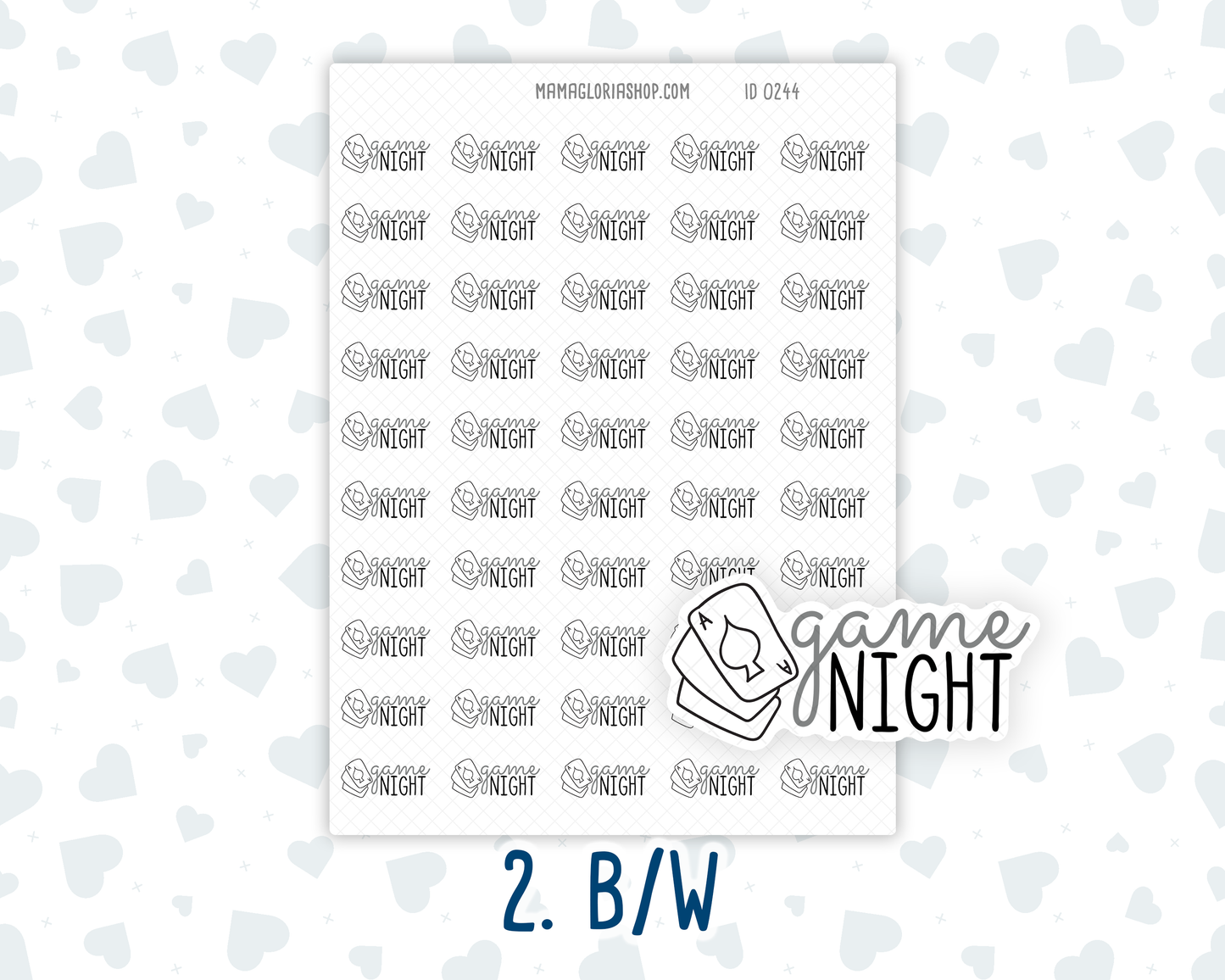 Game Night - Text Sticker With Icon