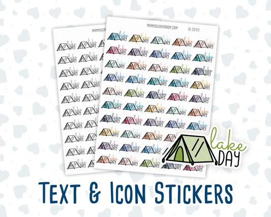 Lake Day- Text Sticker With Icon