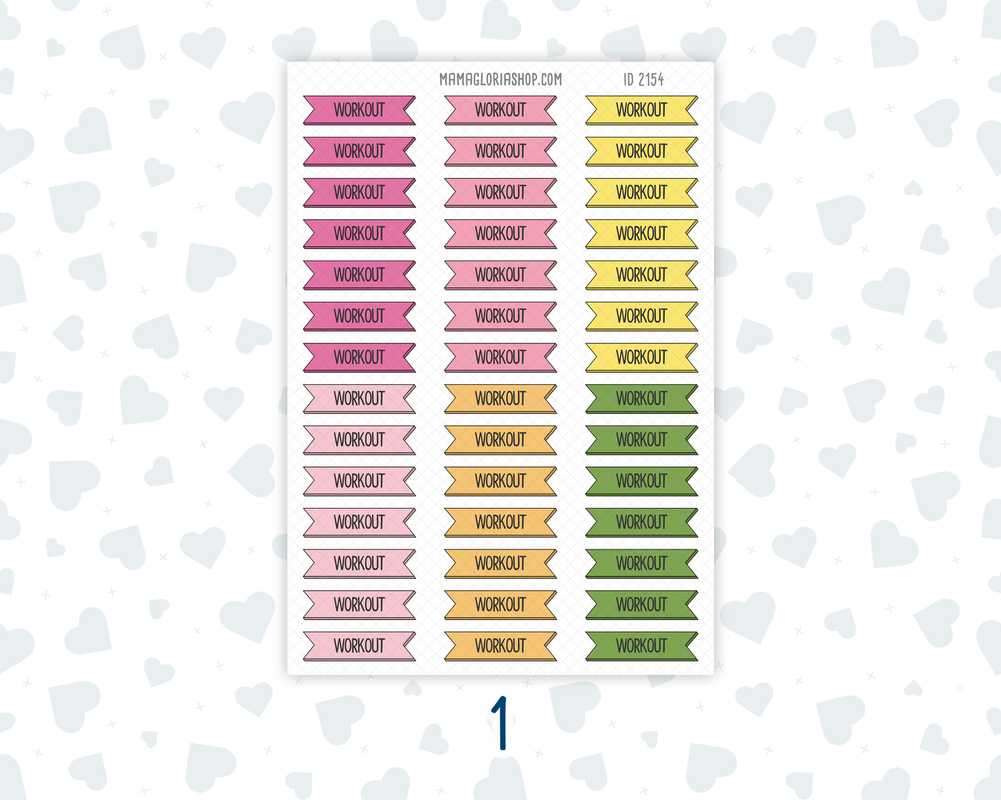 Workout - Banner Label Stickers - Functional - For Planners – Color Pop