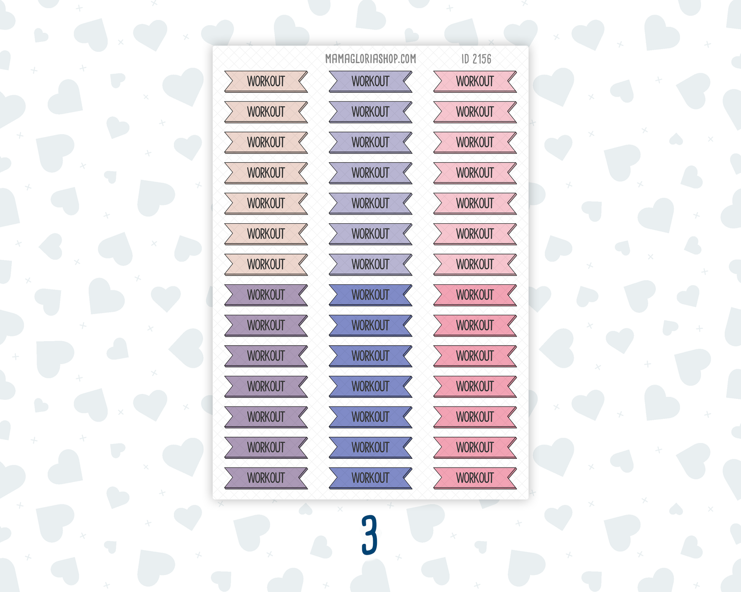 Workout - Banner Label Stickers - Functional - For Planners – Color Pop