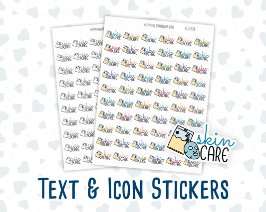 Skin Care - Text Sticker With Icon