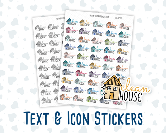 Clean House - Text Sticker With Icon