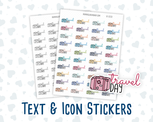 Travel Day - Text Sticker With Icon