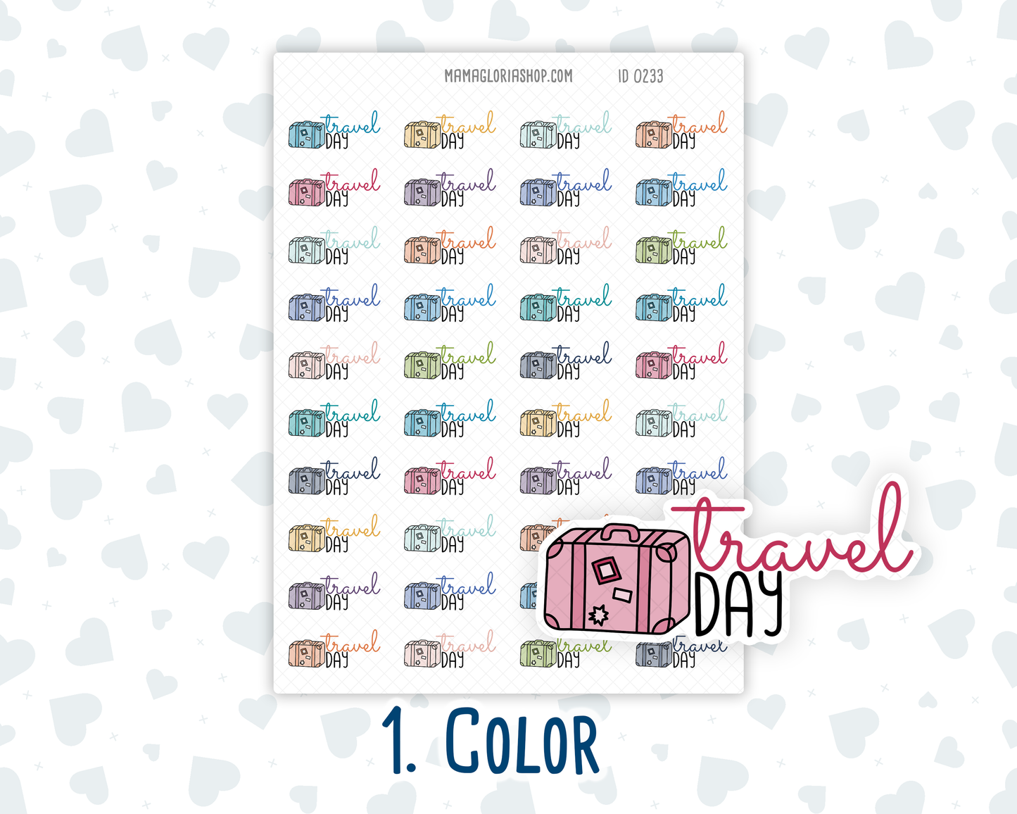 Travel Day - Text Sticker With Icon