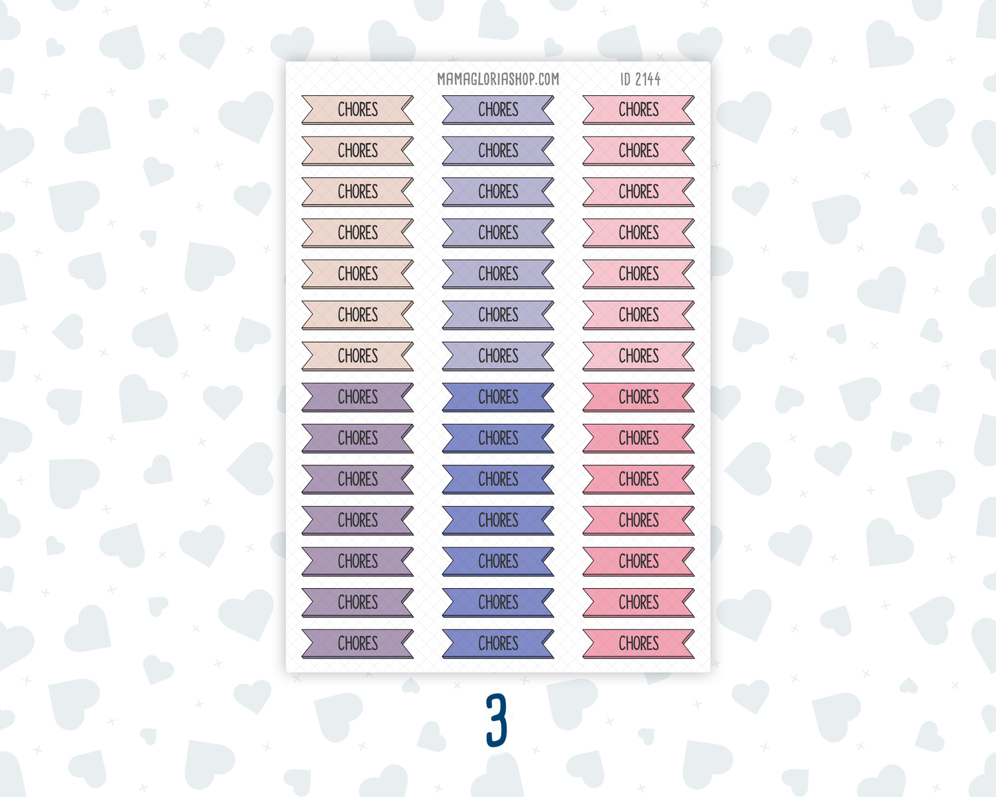 Chores - Banner Label Stickers - Functional - For Planners – Color Pop