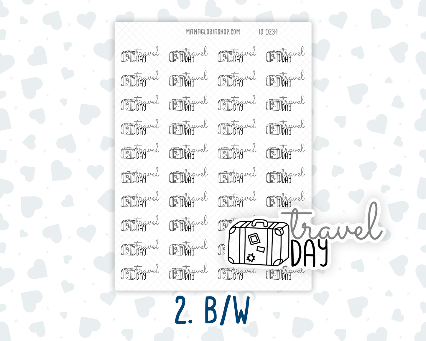 Travel Day - Text Sticker With Icon