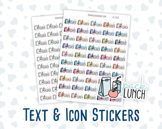 Pack Lunch - Text Sticker With Icon