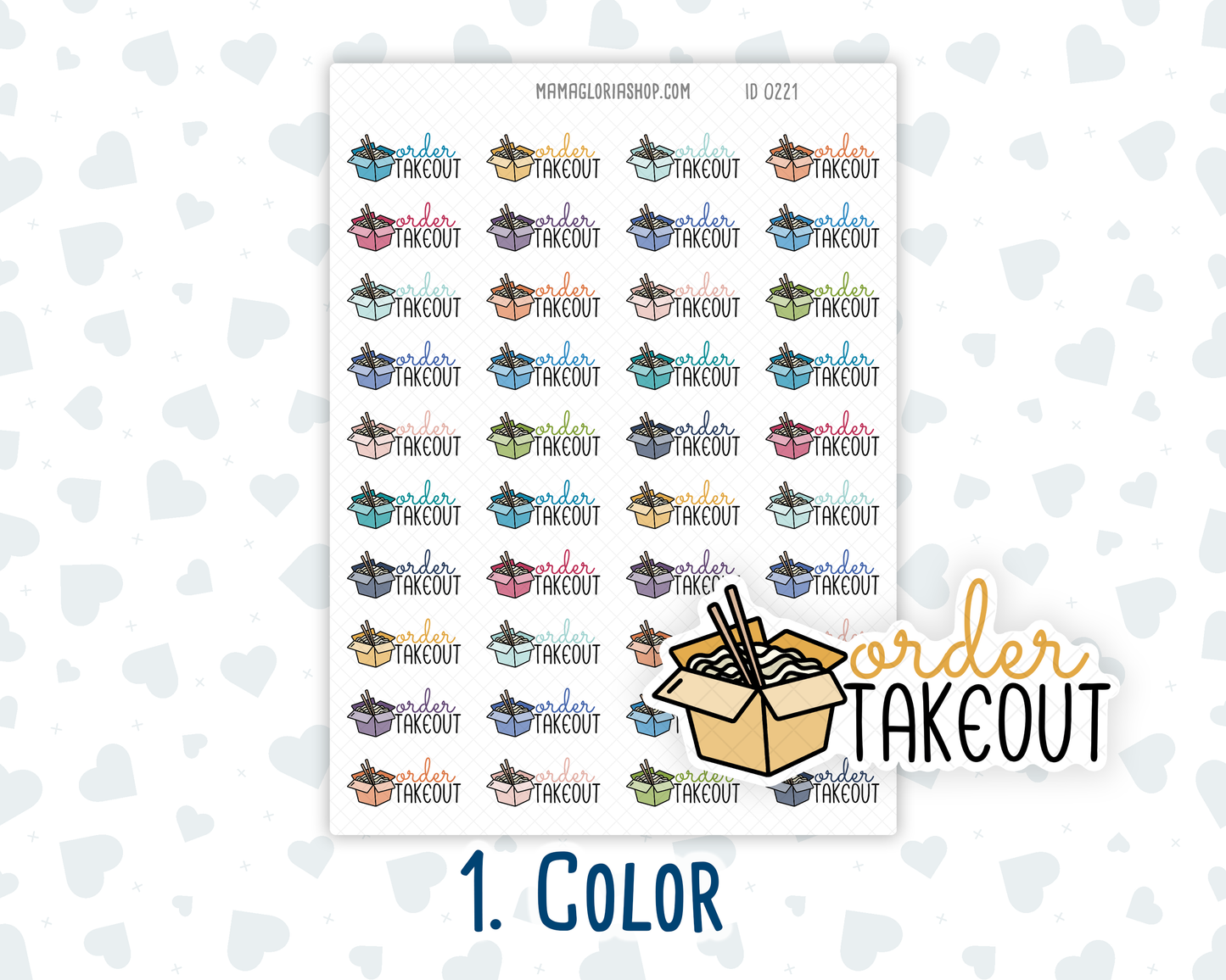 Order Takeout - Text Sticker With Icon