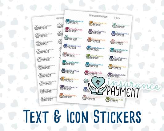 Insurance Payment - Text Sticker With Icon