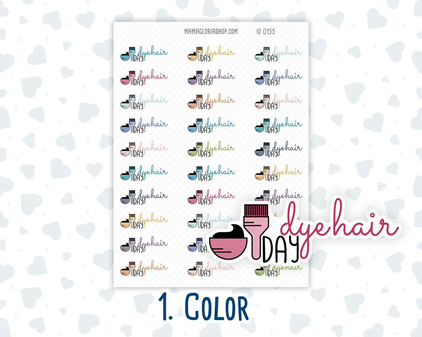 Dye Hair Day - Text Sticker With Icon