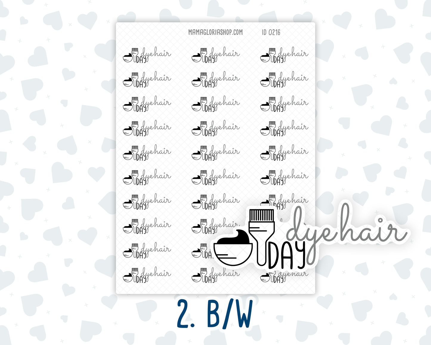 Dye Hair Day - Text Sticker With Icon