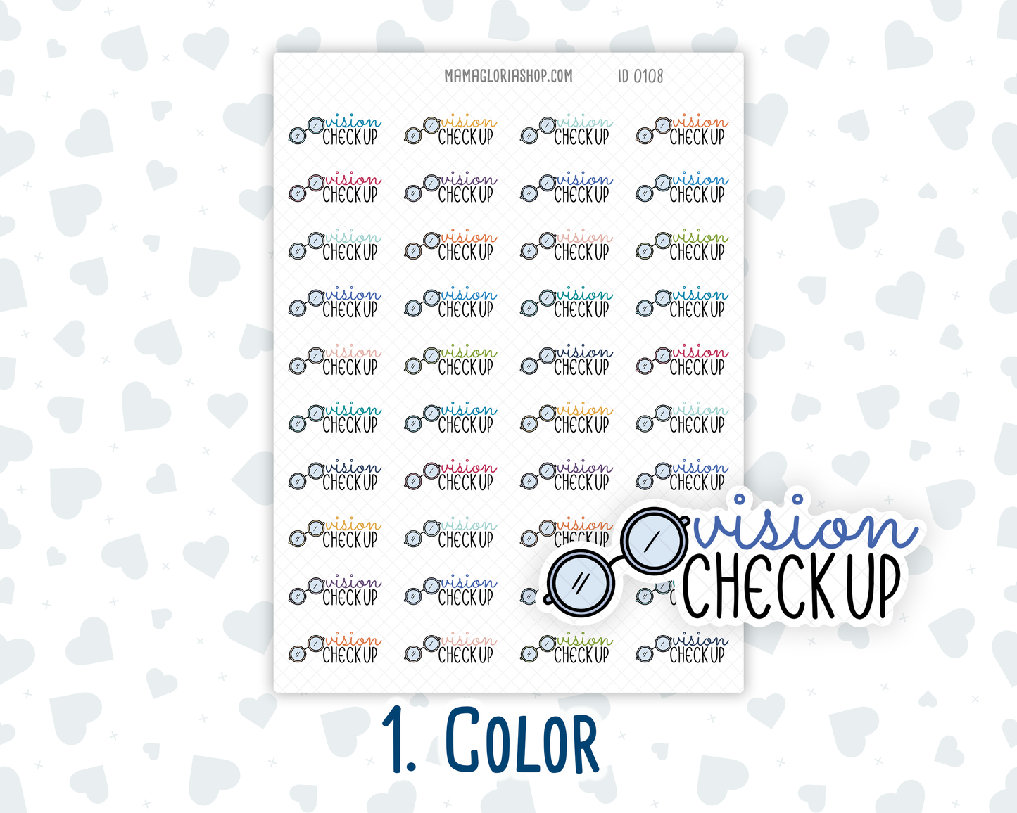 Vision Check Up - Text Sticker With Icon