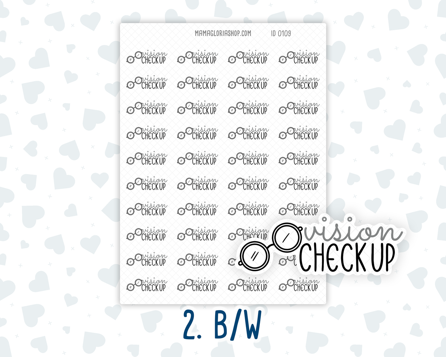 Vision Check Up - Text Sticker With Icon
