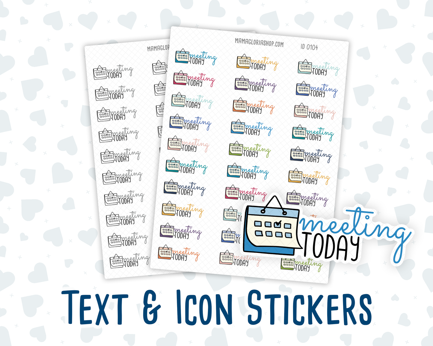 Meeting Today - Text Sticker With Icon