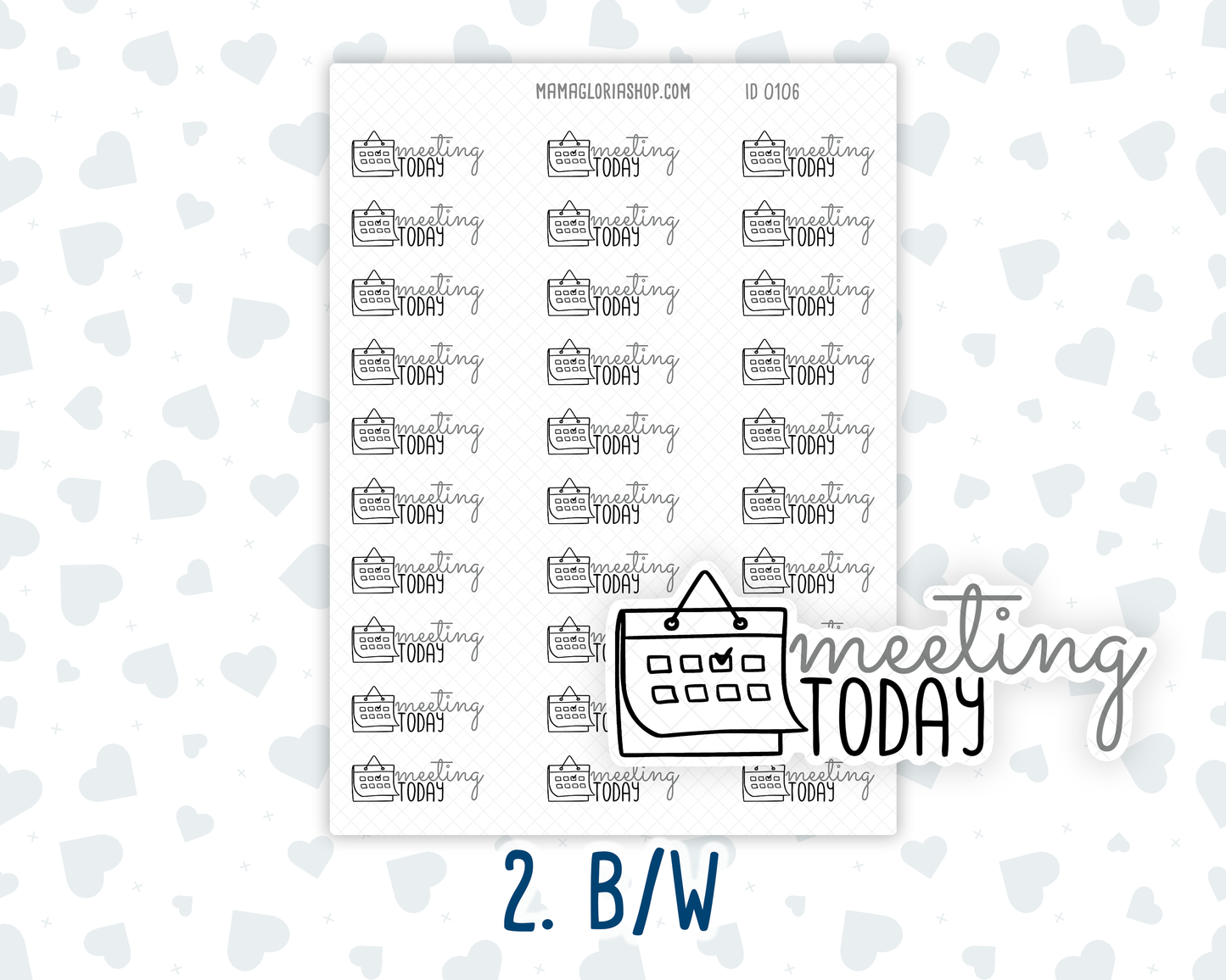Meeting Today - Text Sticker With Icon