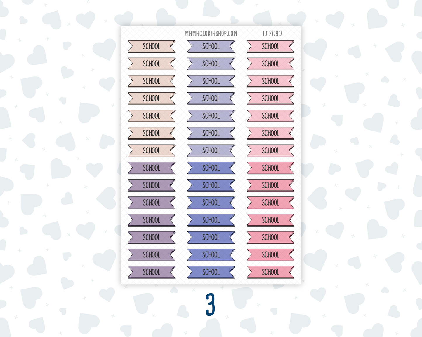 School - Banner Label Stickers - Functional - For Planners – Color Pop