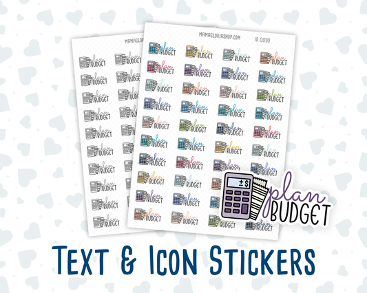 Plan Budget - Text Sticker With Icon