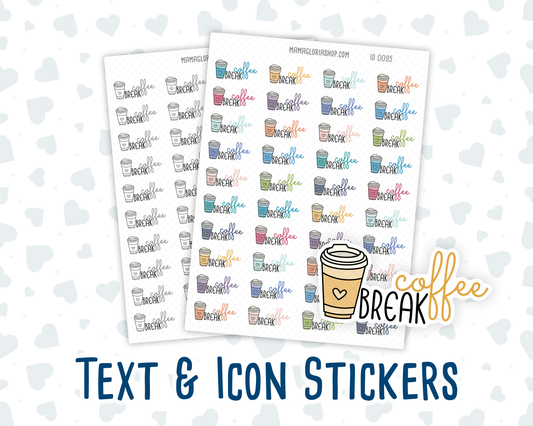 Coffee Break - Text Sticker With Icon