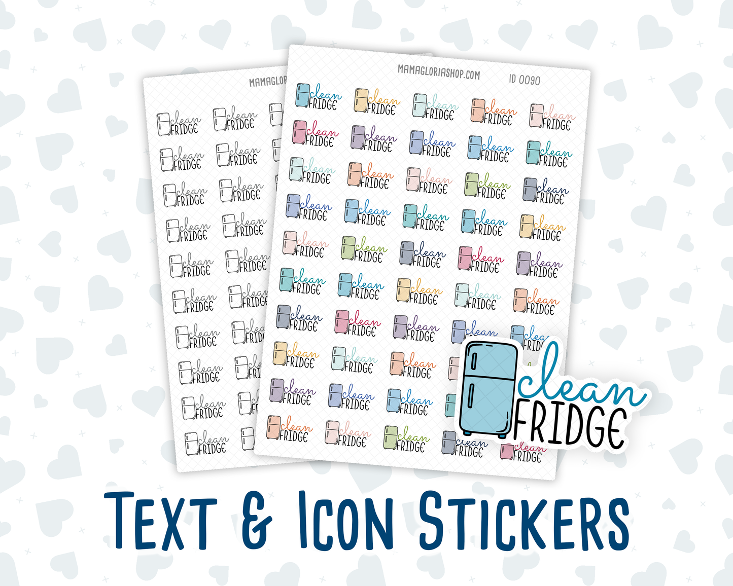 Clean Fridge- Text Sticker With Icon