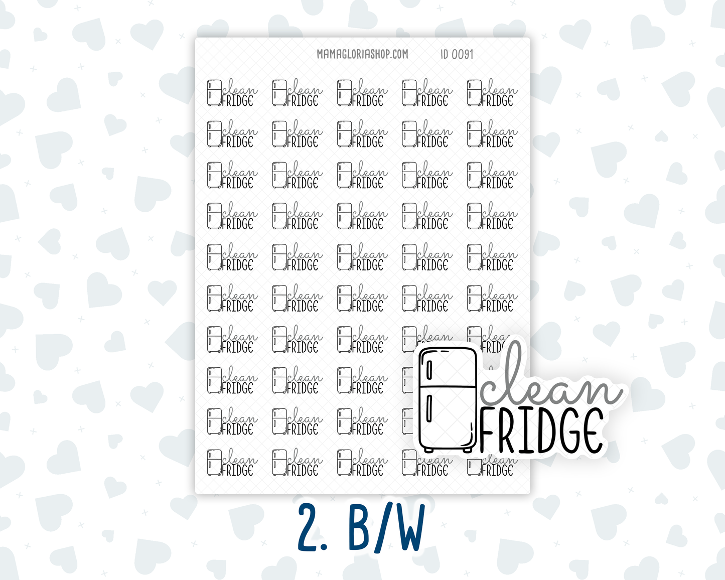 Clean Fridge- Text Sticker With Icon