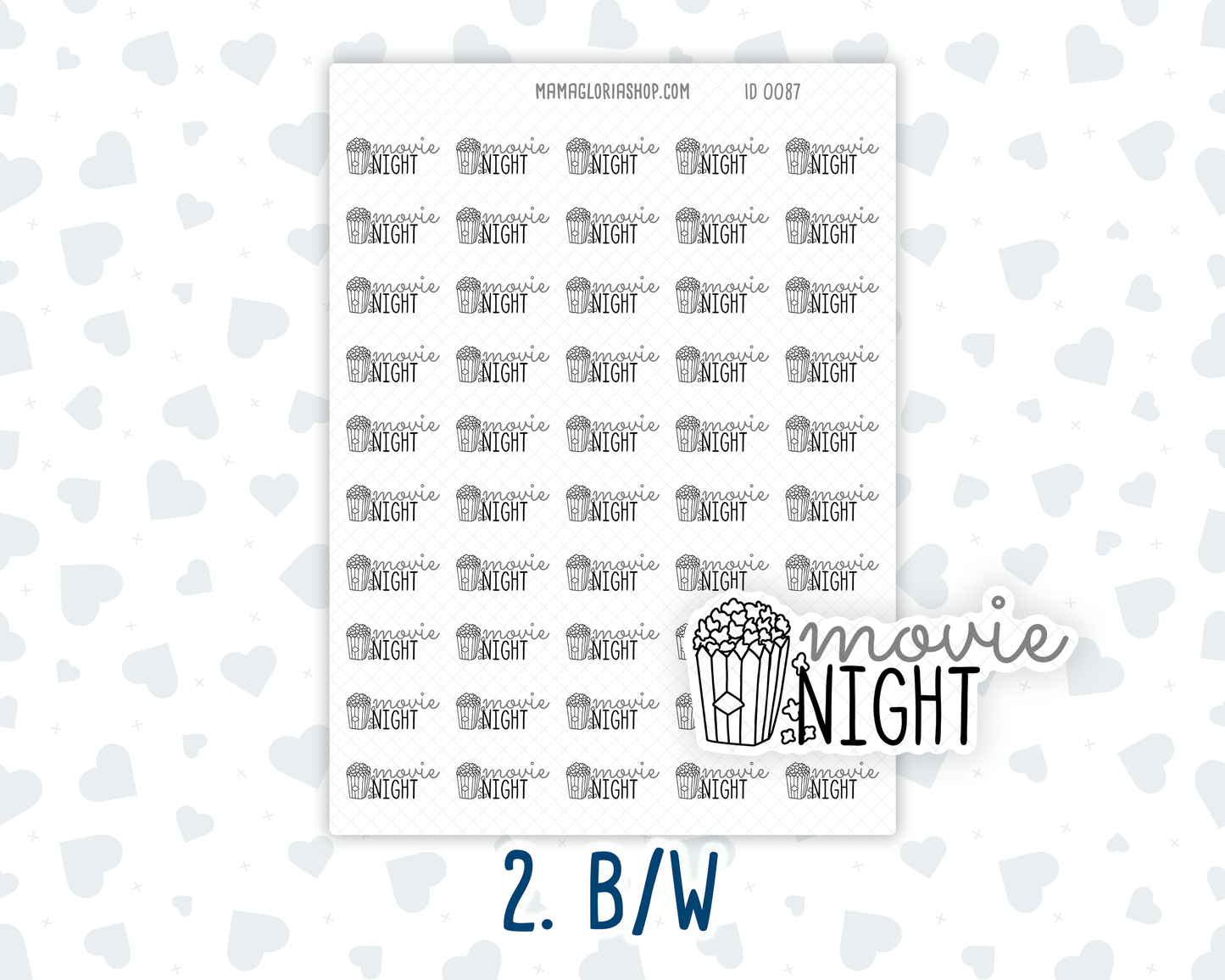 Movie Night - Text Sticker With Icon
