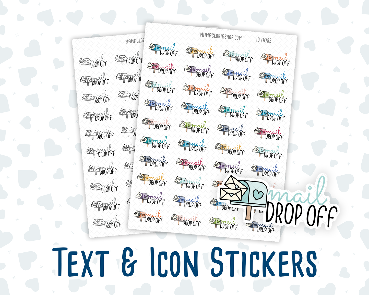 Mail Drop Off - Text Sticker With Icon