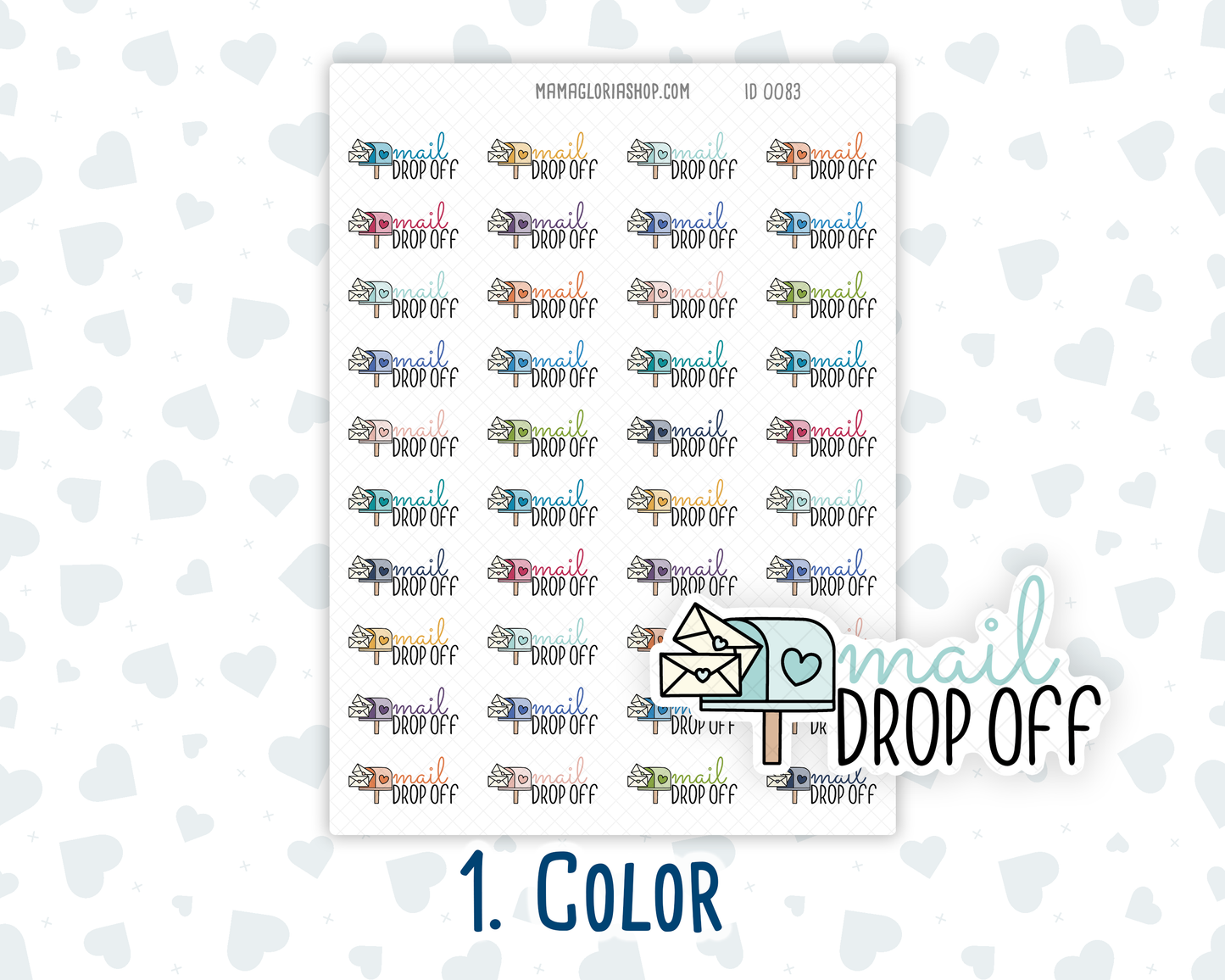 Mail Drop Off - Text Sticker With Icon