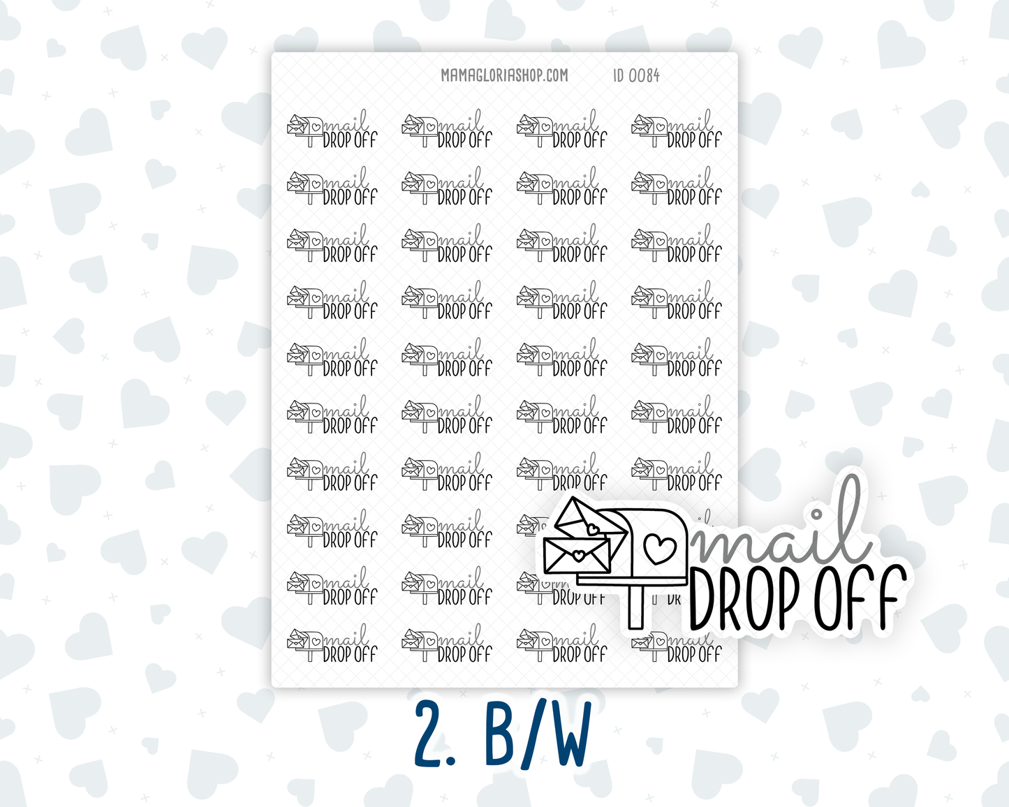 Mail Drop Off - Text Sticker With Icon