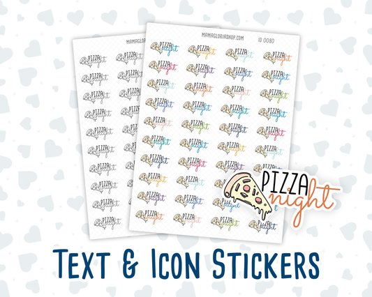 Pizza Night - Text Sticker With Icon