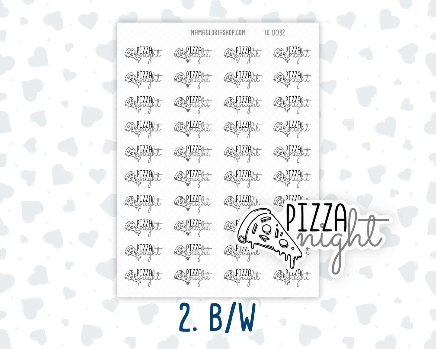 Pizza Night - Text Sticker With Icon