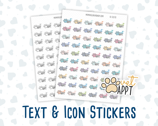Vet Appt - Text Sticker With Icon