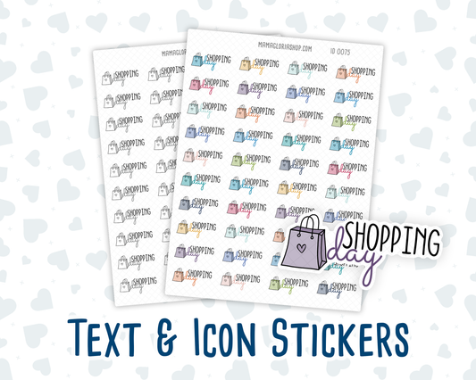 Shopping Day - Text Sticker With Icon