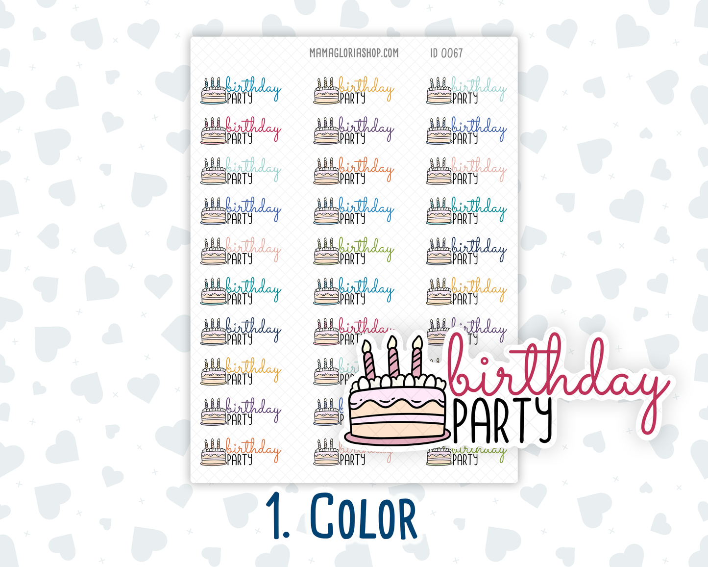 Birthday Party - Text Sticker With Icon