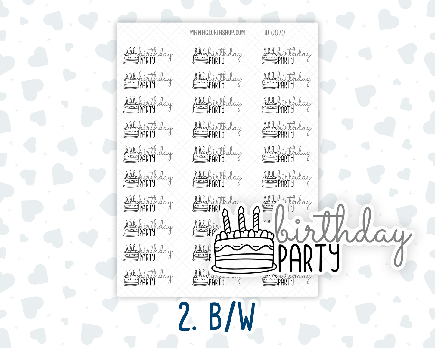 Birthday Party - Text Sticker With Icon