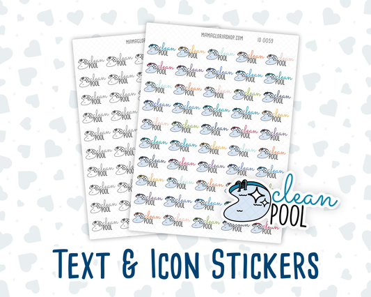 Clean Pool - Text Sticker With Icon