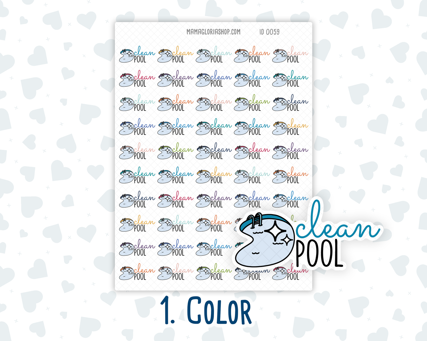 Clean Pool - Text Sticker With Icon