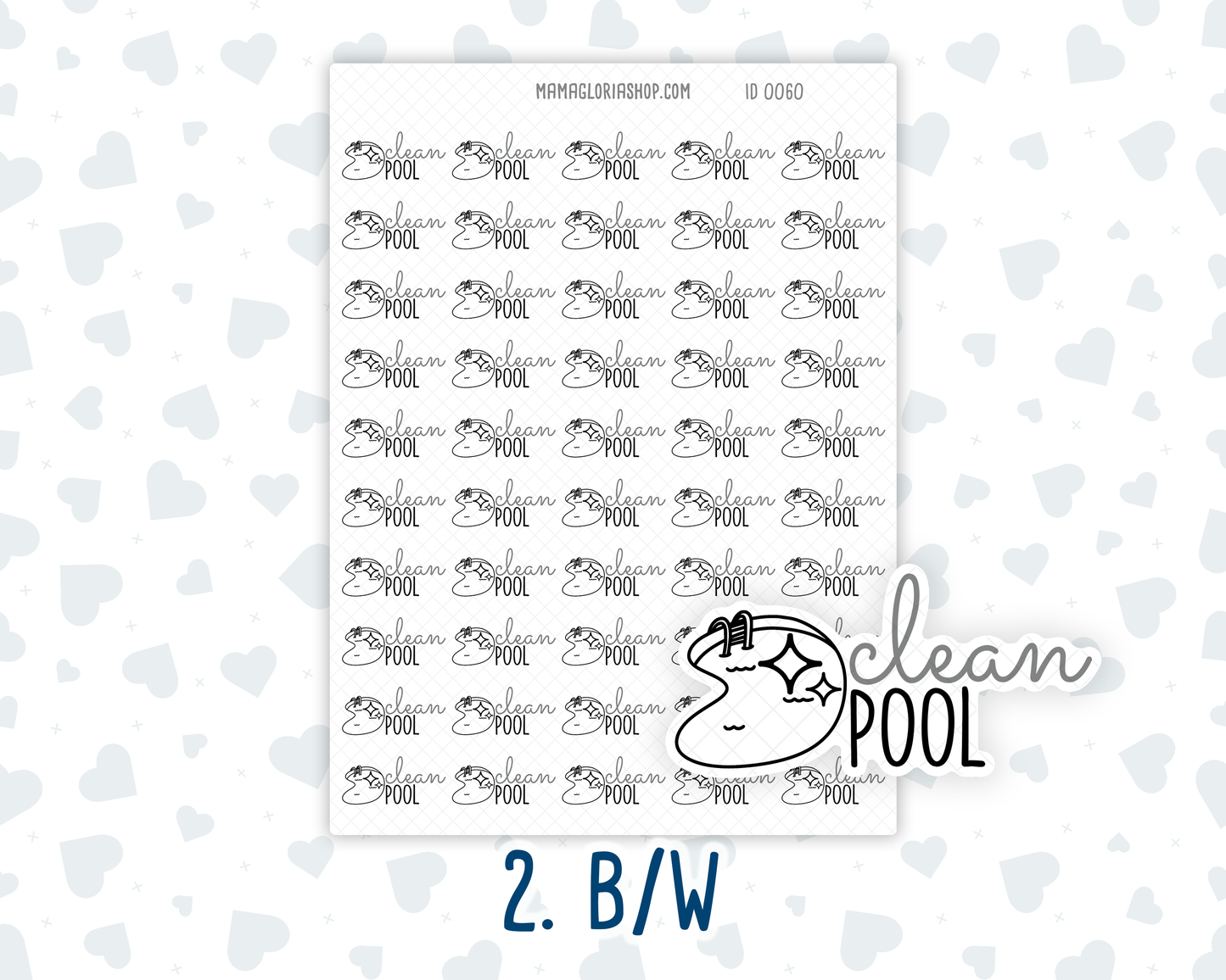Clean Pool - Text Sticker With Icon