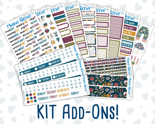 Kit 0304 - Add Ons - November - Autumn In Bloom - Planner Stickers