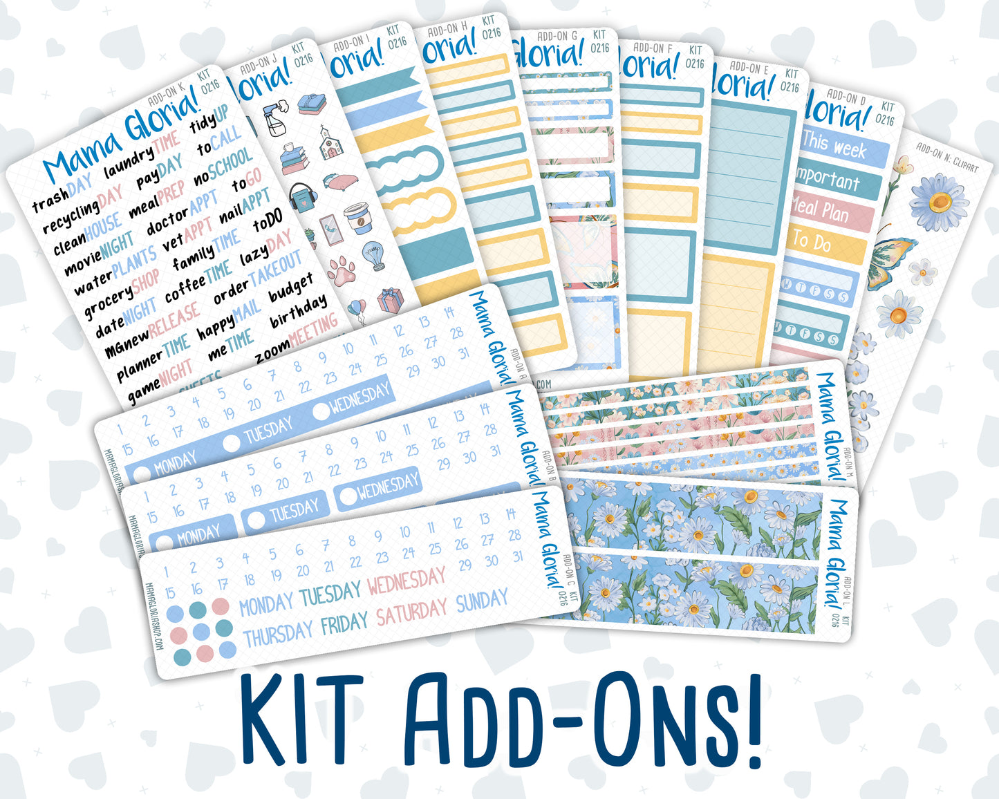 Kit 0216 Add Ons - Daisy Days- May- Planner Stickers - Kit