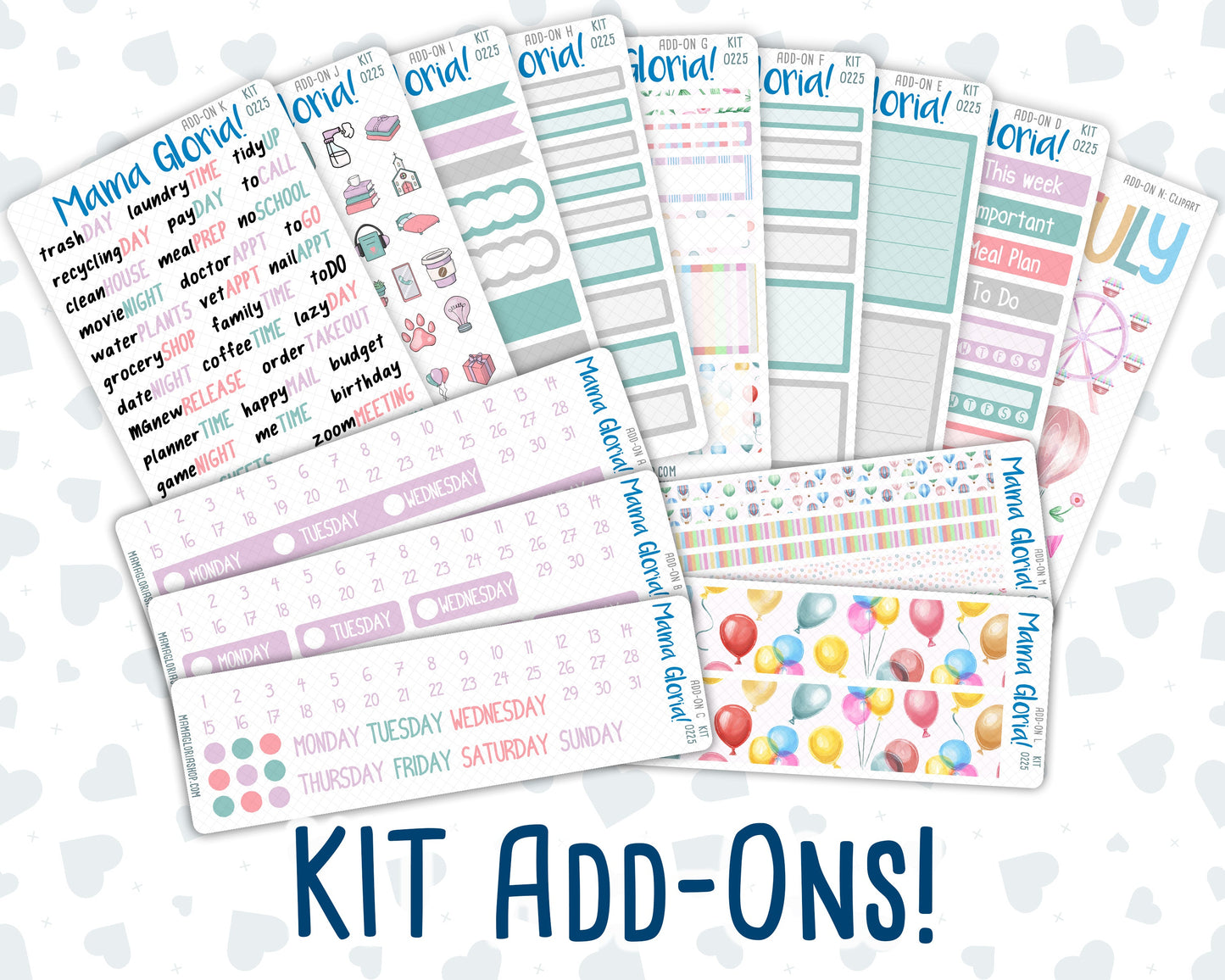 Kit 0225 - Add Ons - July - Carnival Joy - Planner Stickers