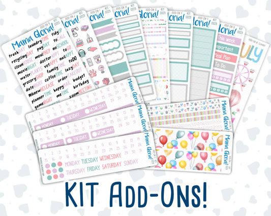 Kit 0225 - Add Ons - July - Carnival Joy - Planner Stickers