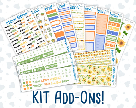 Kit 0229 - Add Ons - August - Golden Faces - Planner Stickers