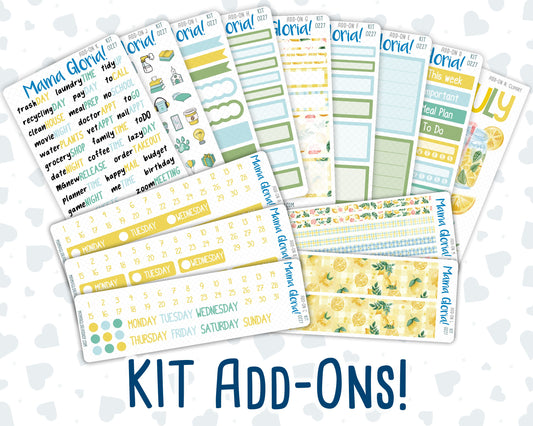 Kit 0227 - Add Ons - July - Lemon Grove - Planner Stickers