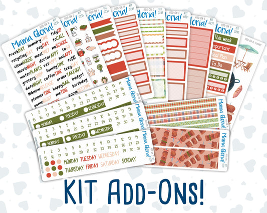 Kit 0231 - Add Ons - August - Backyard BBQ - Planner Stickers