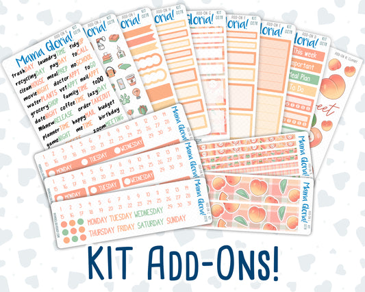 Kit 0278 - Add Ons - August - Oops, All Peaches - Planner Stickers