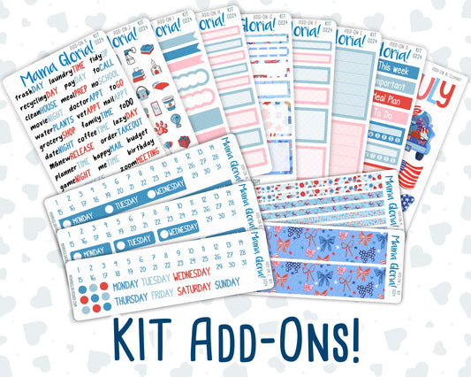 Kit 0224 - Add Ons - July - Patriotic Parade - Planner Stickers
