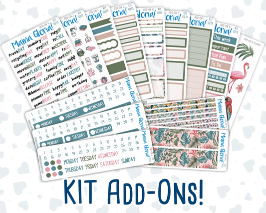 Kit 0275 - Add Ons - July - Tropical Safari Blush - Planner Stickers