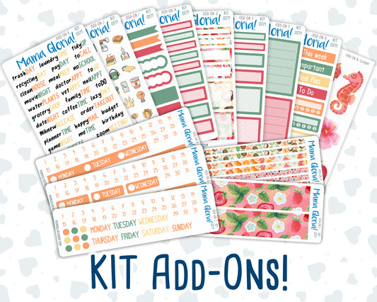 Kit 0271 - Add Ons - June - Strawberry Shore - Planner Stickers